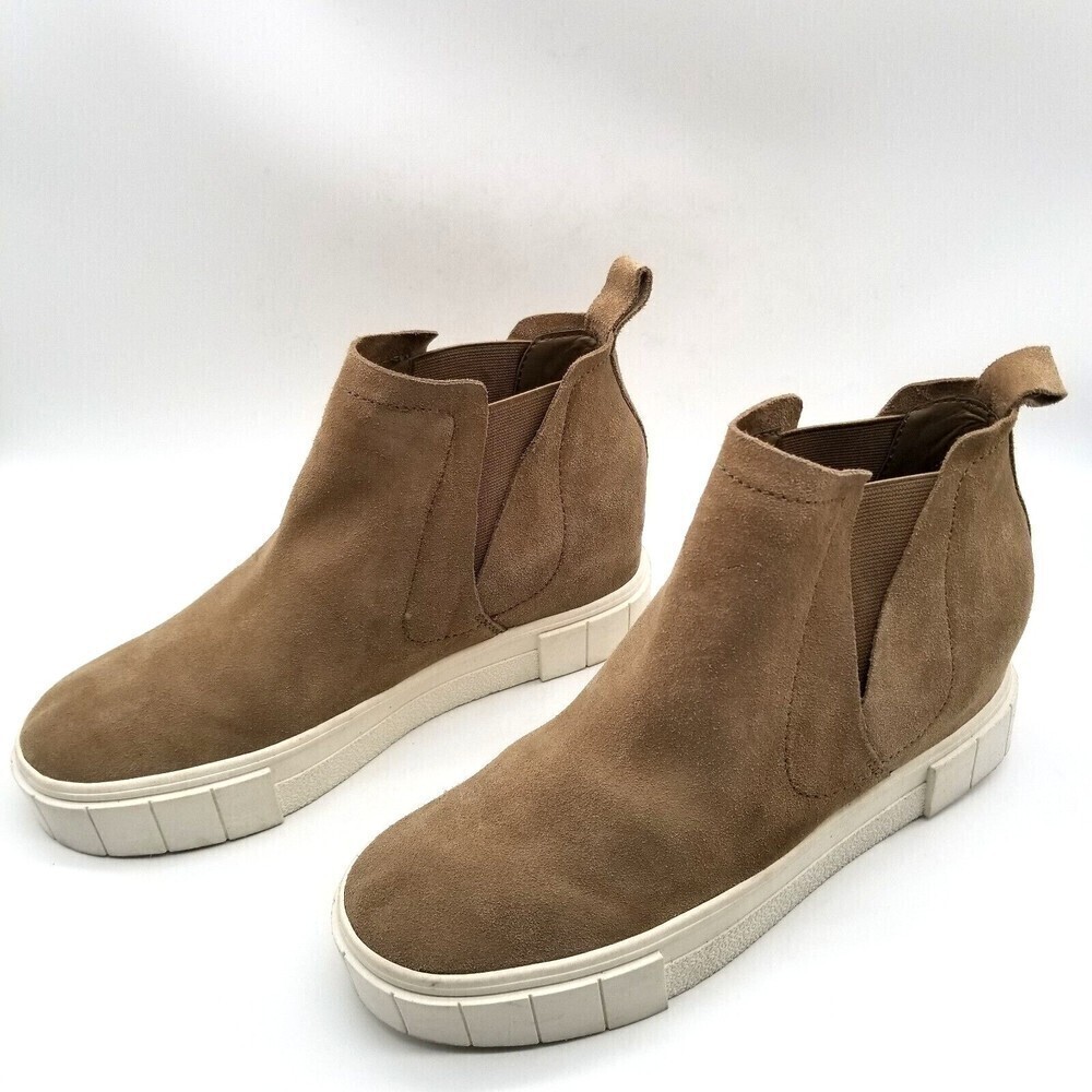Dolce Vita Women Zabie Platform Chelsea Boots Sand Suede Ankle 9.5